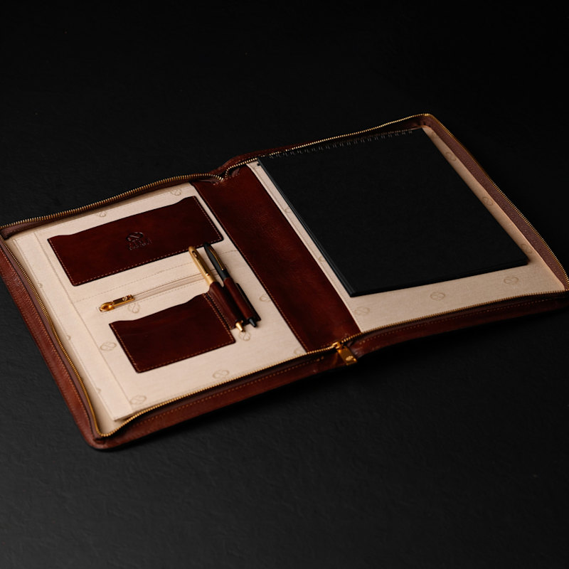 Thumbnail of Womens Leather Documents Folder Organizer - Candide - Brown image