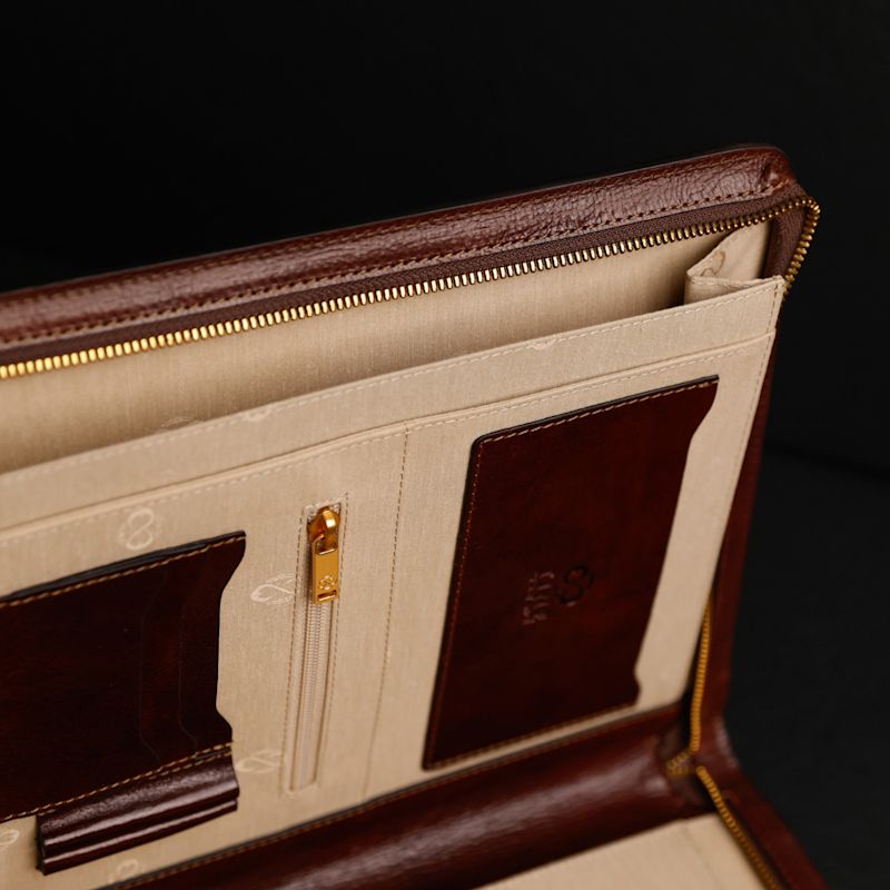 Thumbnail of Womens Leather Documents Folder Organizer - Candide - Brown image