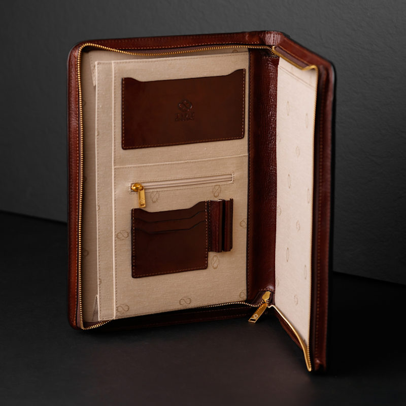Thumbnail of Womens Leather Documents Folder Organizer - Candide - Brown image