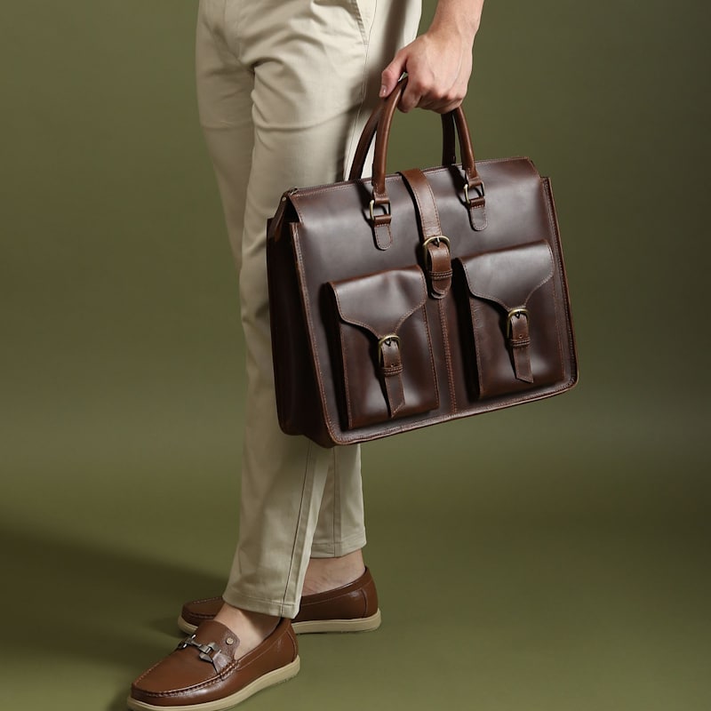 Thumbnail of Garrison - Leather Messenger Laptop Bag image