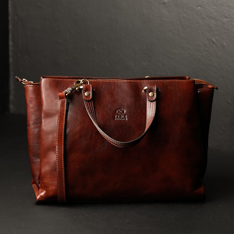 Thumbnail of Brown Leather Tote Bag Shoulder Bag For Women – The Scarlet Letter image