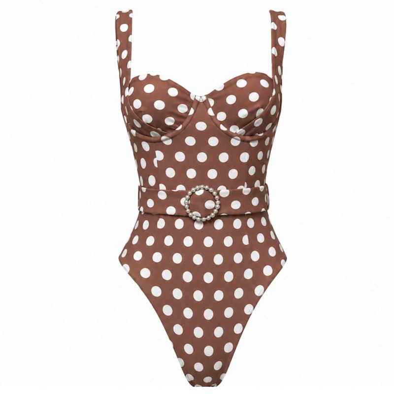 Thumbnail of Brown Polka Dots Swimsuit image