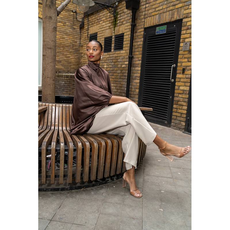 Brown Satin Tunic - Long | Lioness by TF | Wolf & Badger