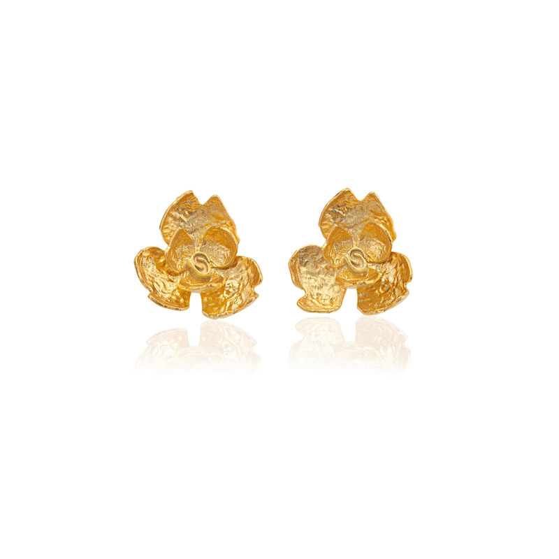Thumbnail of Gold Rose Flower Earrings image