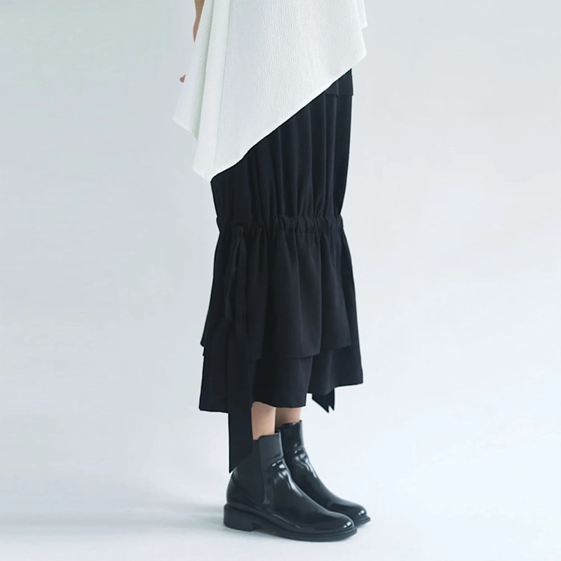 Thumbnail of Eamon Drawstring Midi Skirt In Black image