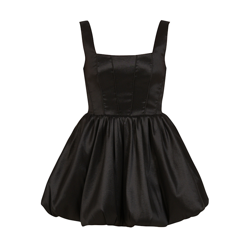 knee length dresses for ladies Mini Dress with Bubble Hem and Spaghetti Straps – Krush Kandy main image 1