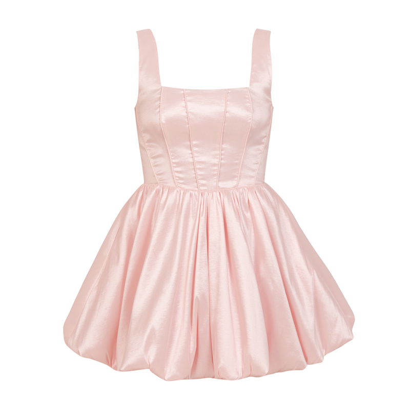 Bubble Hem Mini Dress - Soft Pink | Avenue 8 | Wolf & Badger