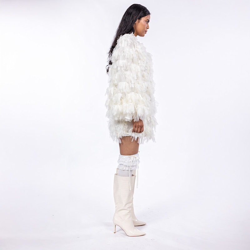Bubbles - Shredded Chiffon And Sparkle Mini Dress | Harlow Loves Daisy |  Wolf & Badger