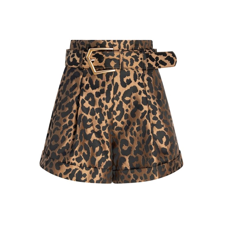 Thumbnail of Buckle Shorts - Leopard image