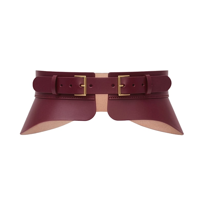 Thumbnail of Burgundy Crescent Peplum Belt image