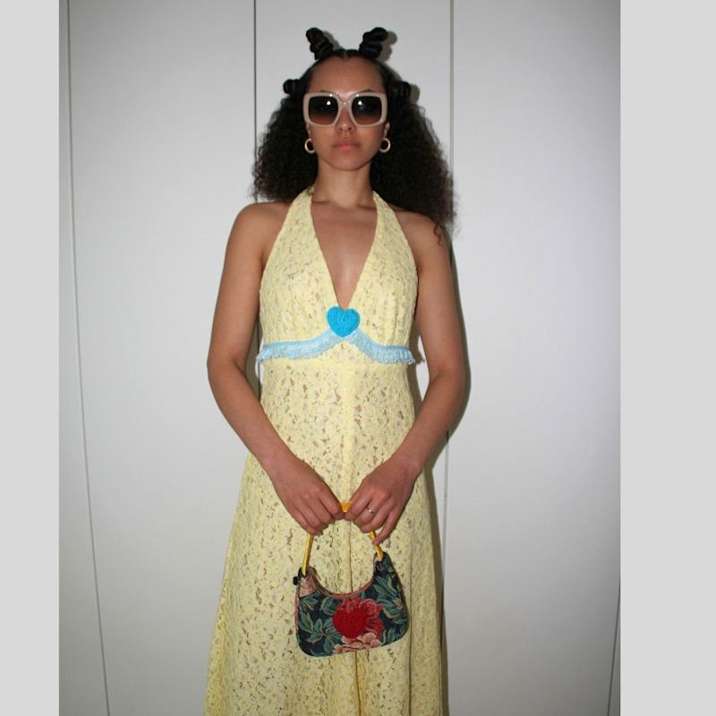 Butter Yellow Lace Maxi Halter Neck Dress | Couture To Your Door | Wolf &  Badger