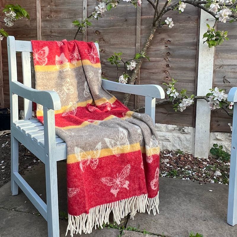 Thumbnail of Butterfly Stripe Wool Throw image