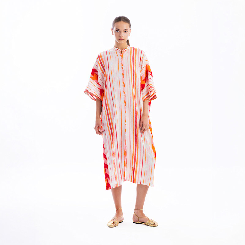 Thumbnail of Button-Down Embroidered Cotton Kaftan image