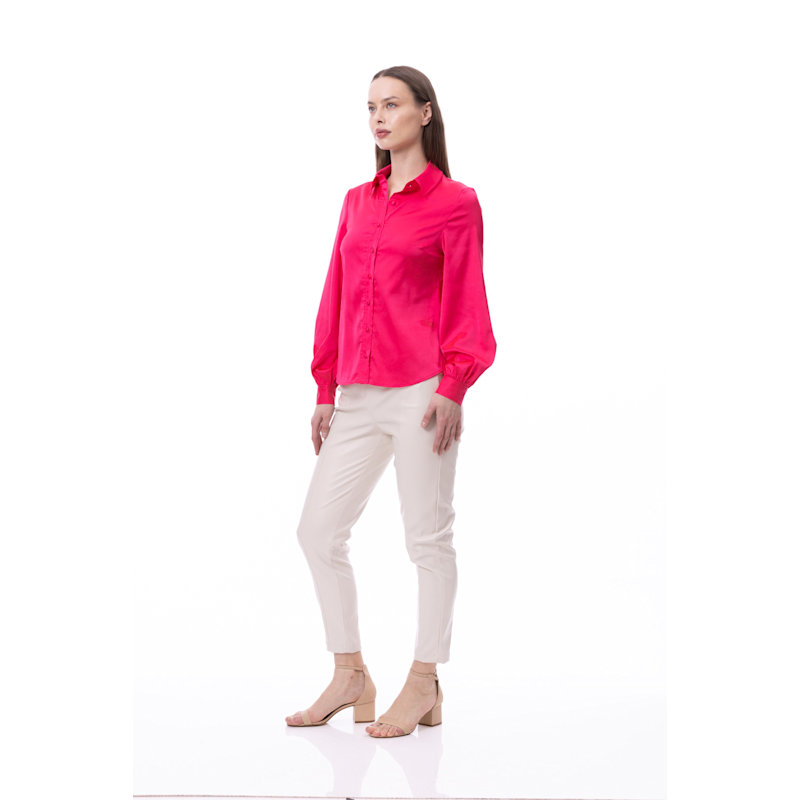 Thumbnail of Button Down Long Sleeve Shirt In Rose Pink Solid image
