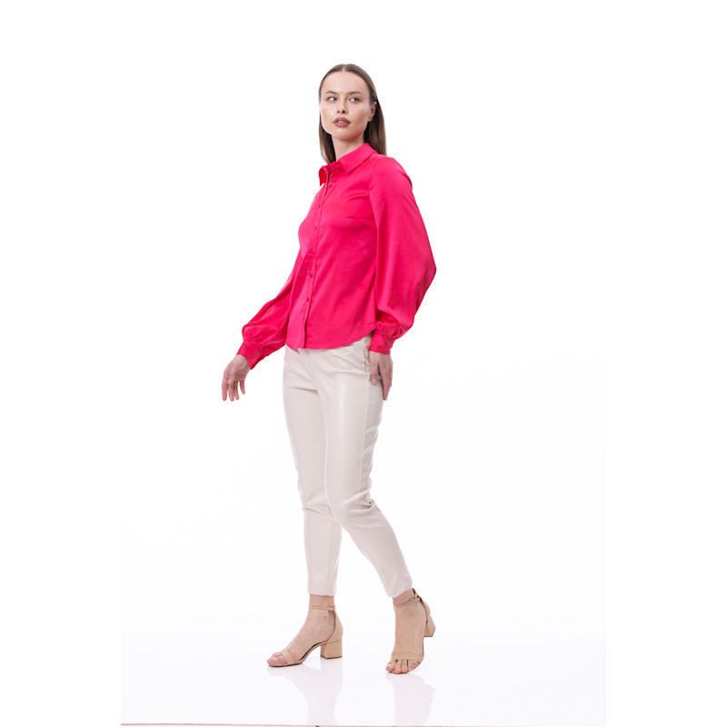Thumbnail of Button Down Long Sleeve Shirt In Rose Pink Solid image