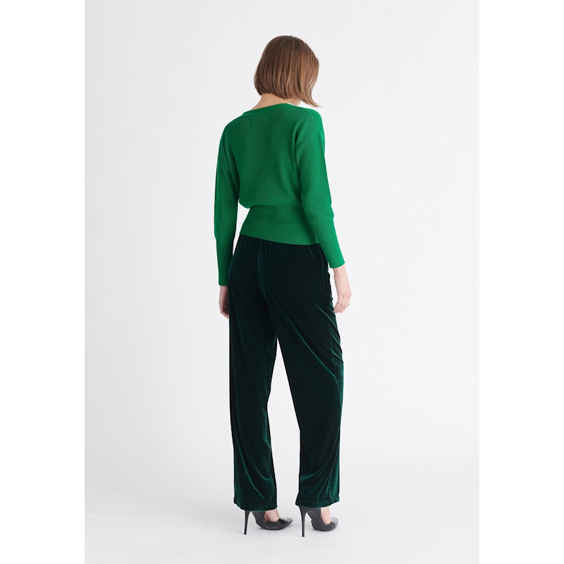 Thumbnail of Button Knitted Wrap Top In Green image