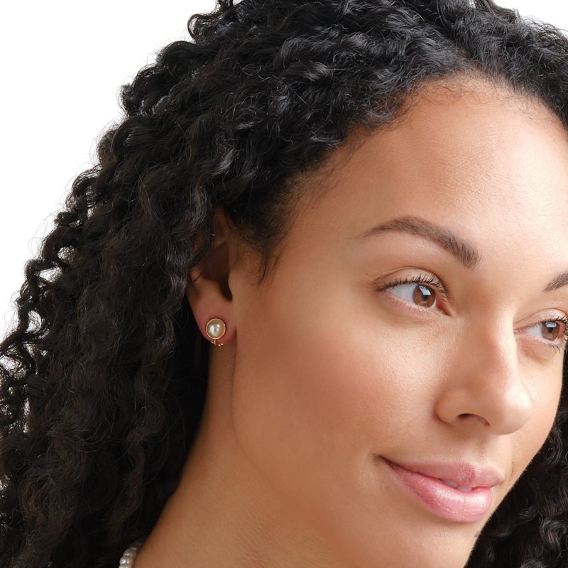 Thumbnail of Button Pearl Clip Earrings image