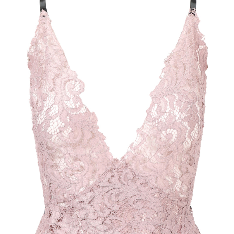 Thumbnail of Pink  Summer Lace Wrap Dress With Sheer Chiffon Slip Included image