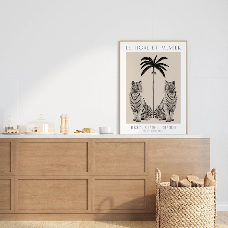 Thumbnail of Le Tigre Et Palmier - Art Print S image