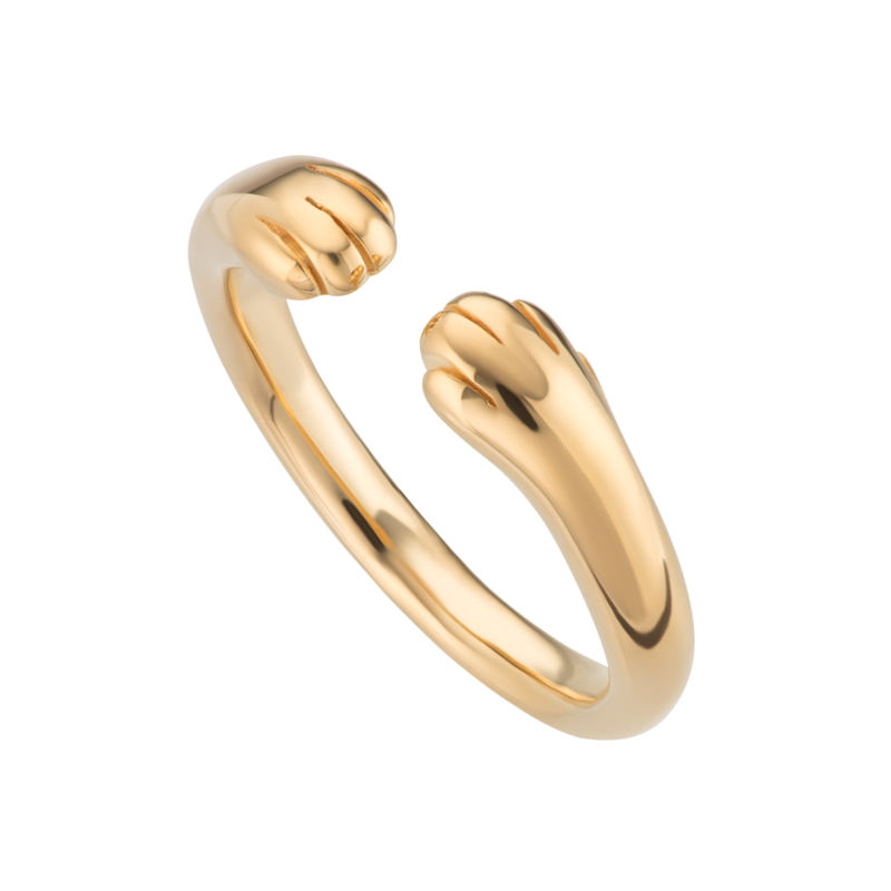 Thumbnail of Gold Plated Open Paw Hug Ring image