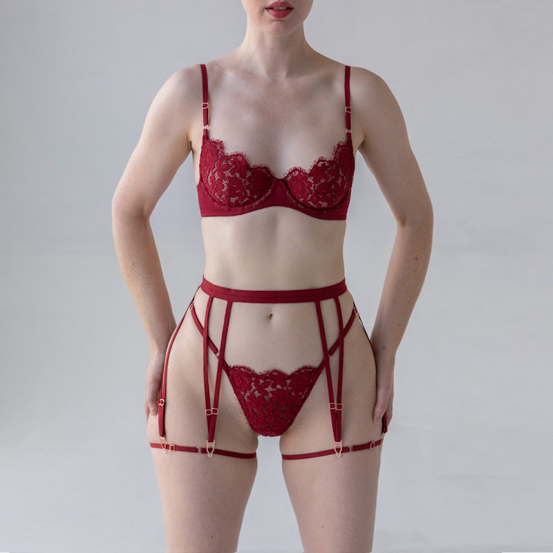Thumbnail of Frisson Scoop Demi Bra Bloodstone image