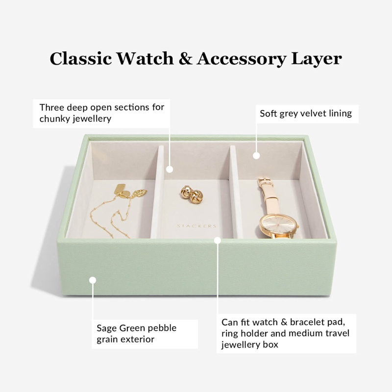 STACKERS Classic Jewellery Box 4セット Stackers Sage Green Classic Jewelry Box Set Of Four | Stackers