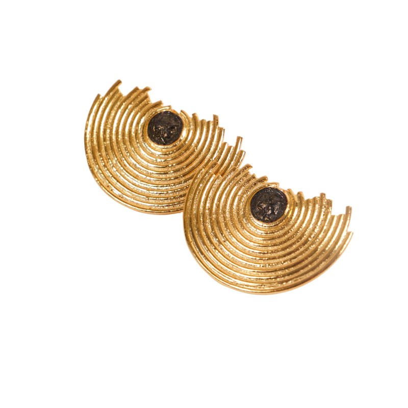 Thumbnail of Byzantine - Statement Earrings 24K Gold Plated image