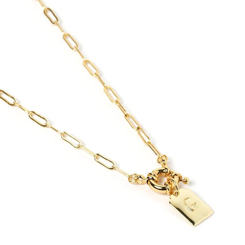 Thumbnail of Letter Gold Tag Necklace image