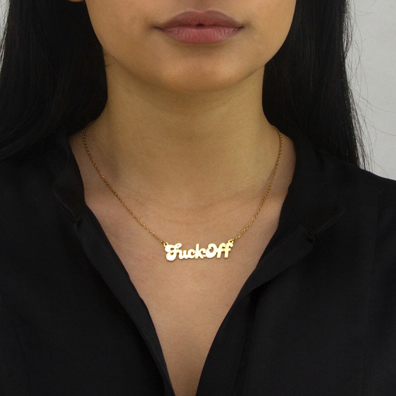 Thumbnail of Fuck Off Necklace 18Kt Gold-Plated Silver image