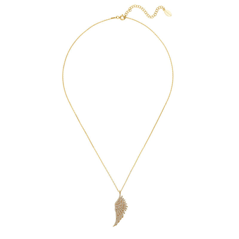 Thumbnail of Large Angel Wing Necklace Gold image