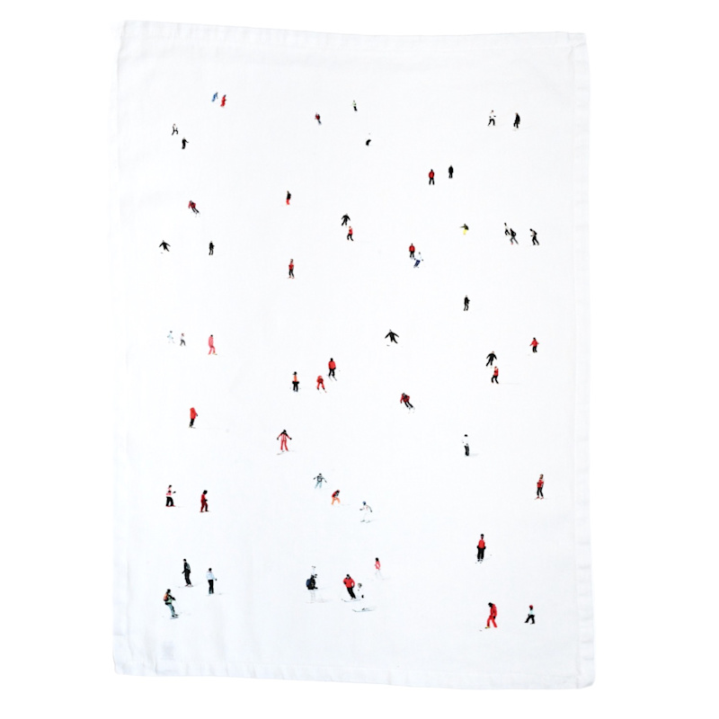 Thumbnail of Skier Printed Linen Tea Towel image