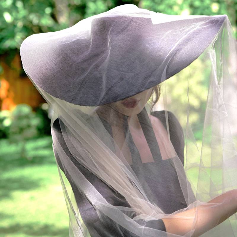 Thumbnail of Lola Wide Brim Jute Straw Hat Black image