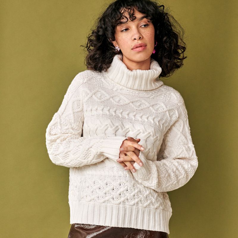 Thumbnail of Cable Sweater In Ivory image