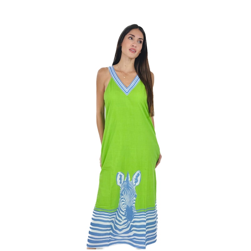 english green color dress Umgee Bold in Green Abstract Print Babydoll Mini Dress M / Green main image 0