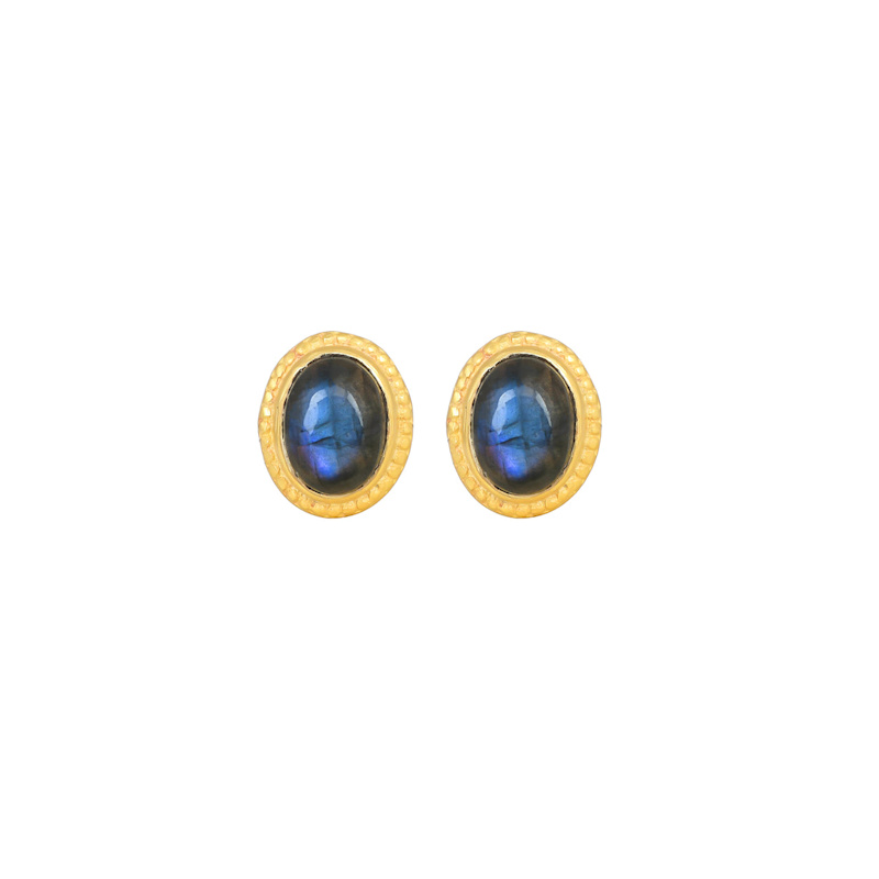Thumbnail of Cabochon Oval Studs - Labradorite image