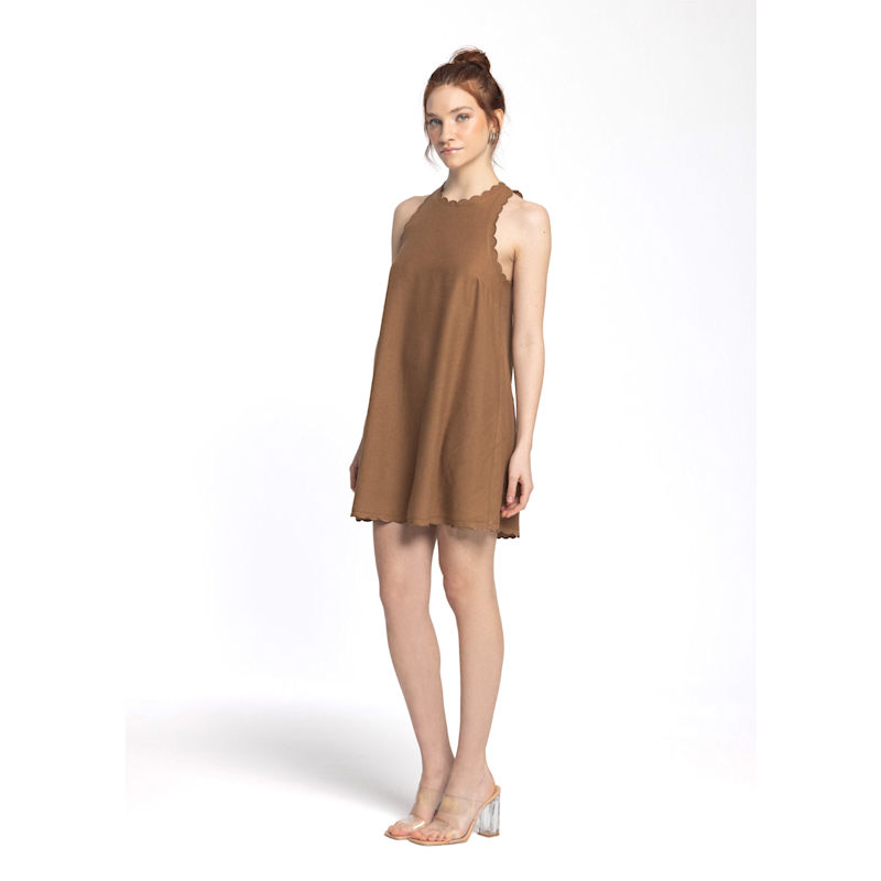Monlicia Calia Mini Linen Dress - Brown
