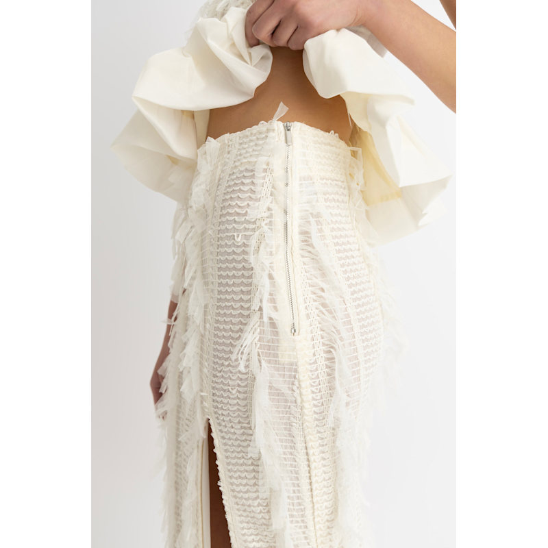Thumbnail of Calla Ivory Maxi Ruffle Skirt image