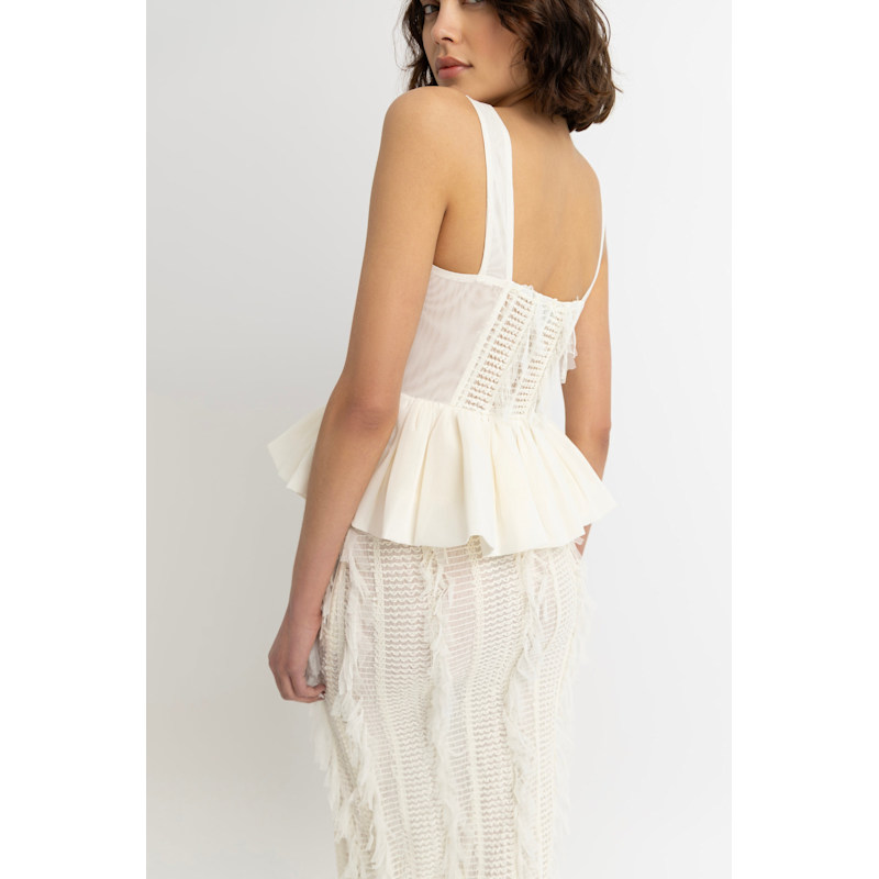 Thumbnail of Calla Ivory Peplum Top image