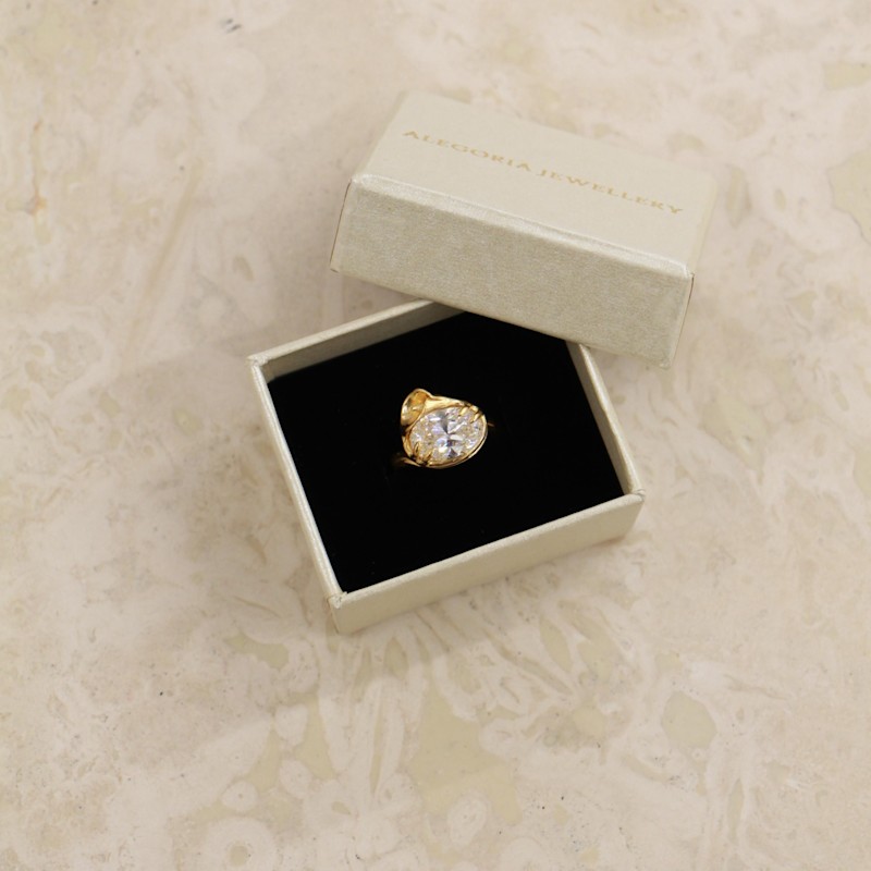 Thumbnail of Calla Stone Gold Plated Silver Ring - Pure image