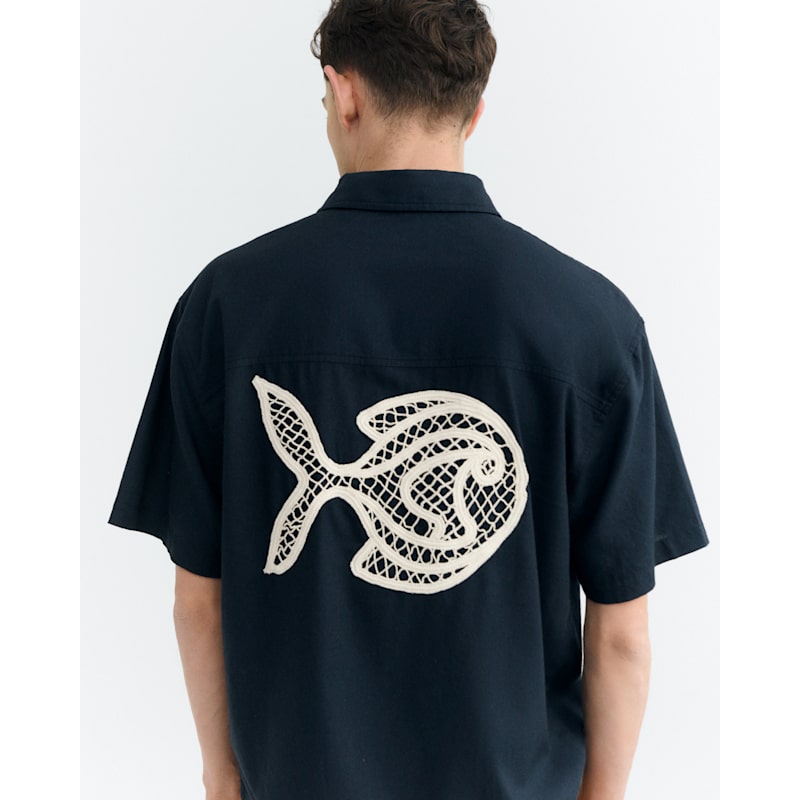 Thumbnail of Fish Kurtis Oversize Hand-Embroidered Shirt image