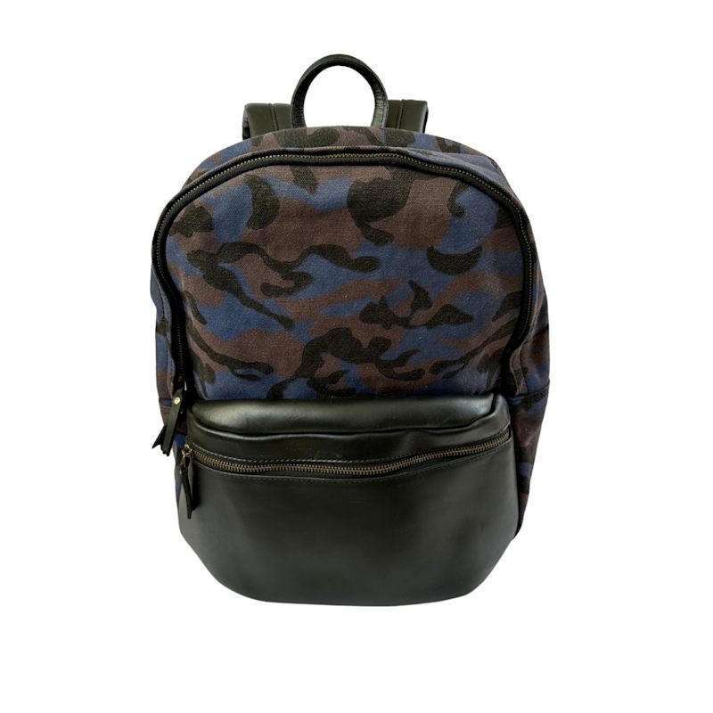 Thumbnail of Camo And Leather Backpack -Blue Camo image
