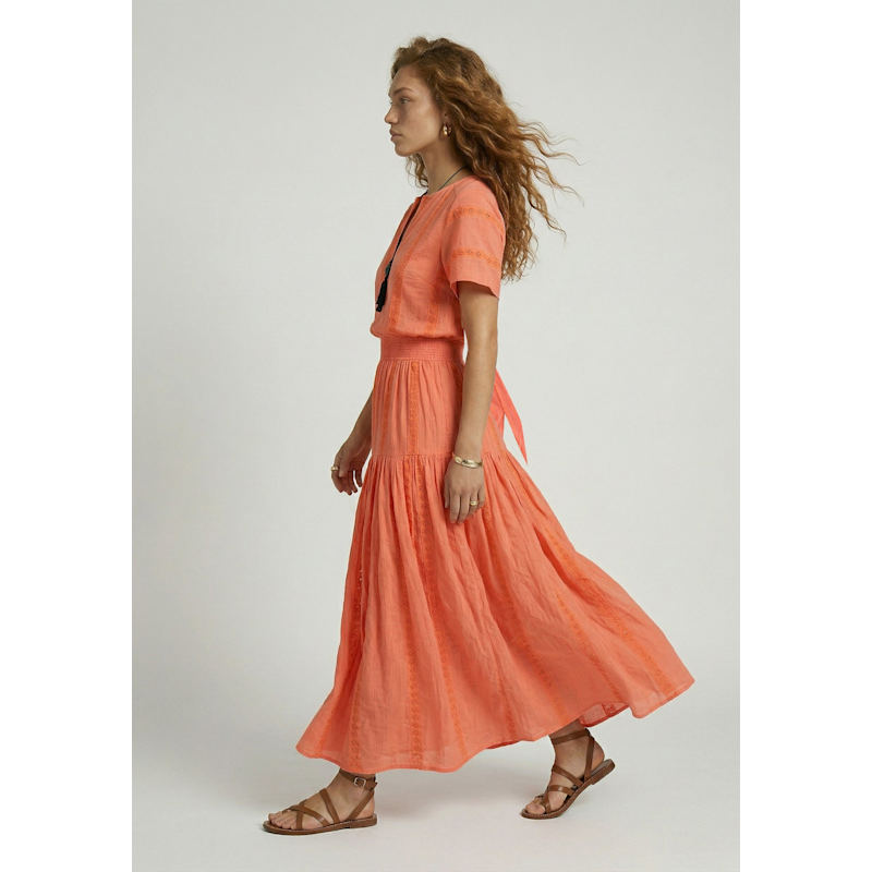 orange flutter sleeve dress Orange Floral Cotton Flutter Sleeve Dress - Mini Dresses