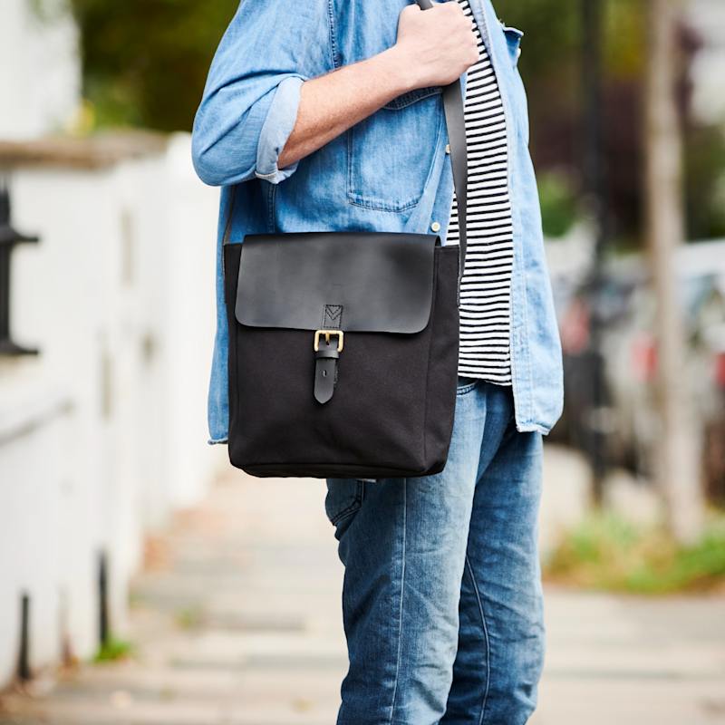 Canvas And Leather Cross Body Messenger Bag VIDA VIDA Wolf