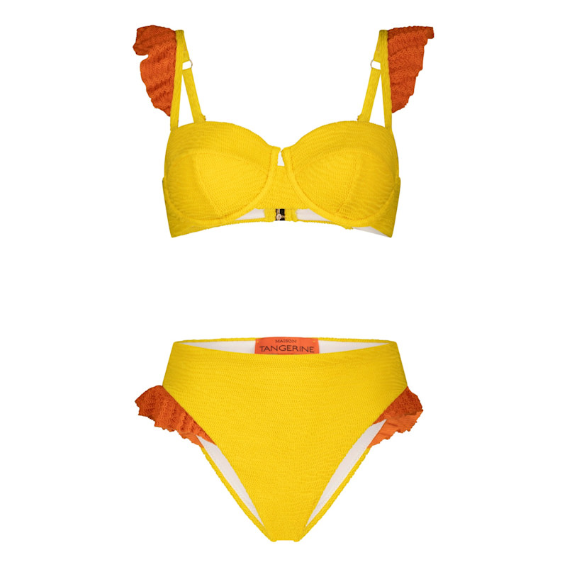 Thumbnail of Capri Lemon Yellow Crinkle Bikini image