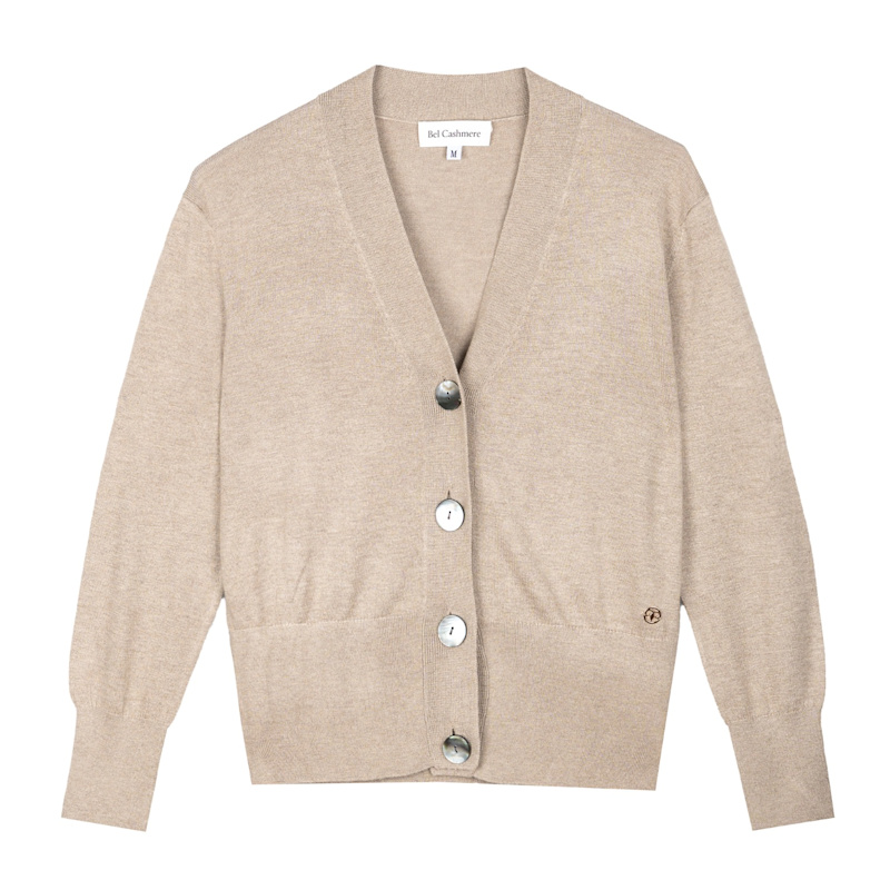 Thumbnail of Capri Silk And Cashmere Cardigan Beige image