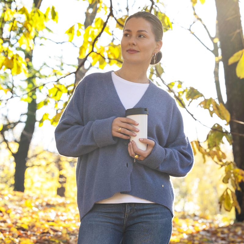 Thumbnail of Cara Chunky Cashmere Boyfriend Fit Cardigan image