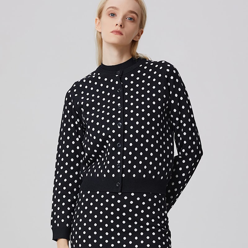 Thumbnail of Polka Dots Knitted Cardigan image