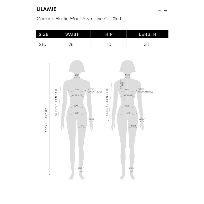 Thumbnail of Carmen Elastic Waist Asymetric Cut Beach Skirt - Black image