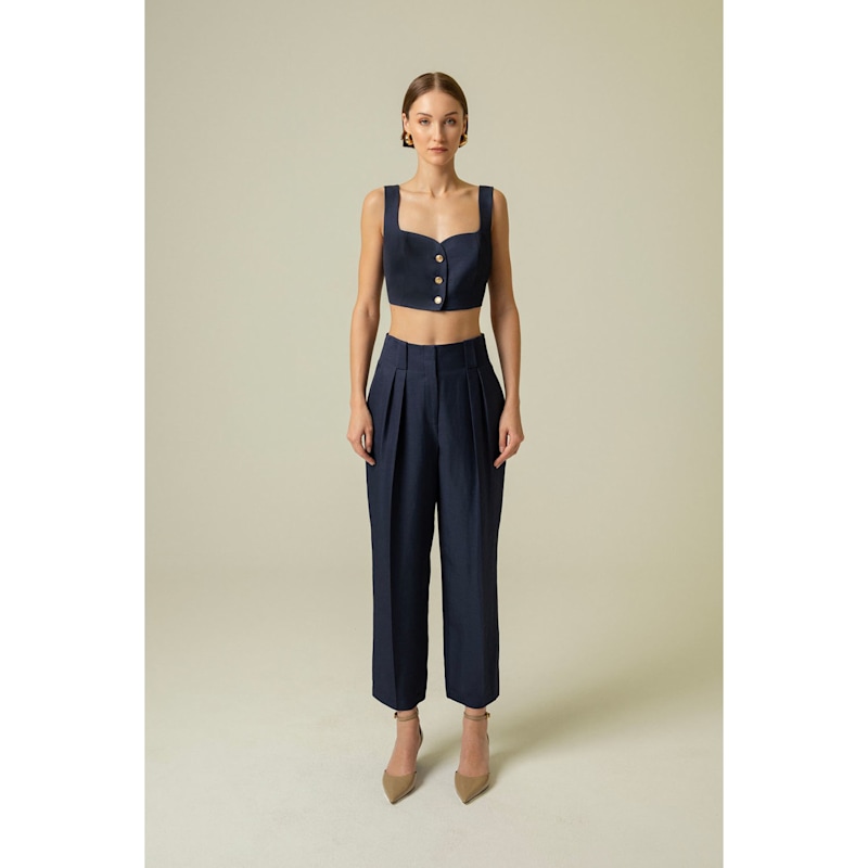 Thumbnail of Carrot Leg Navy Blue Pants image