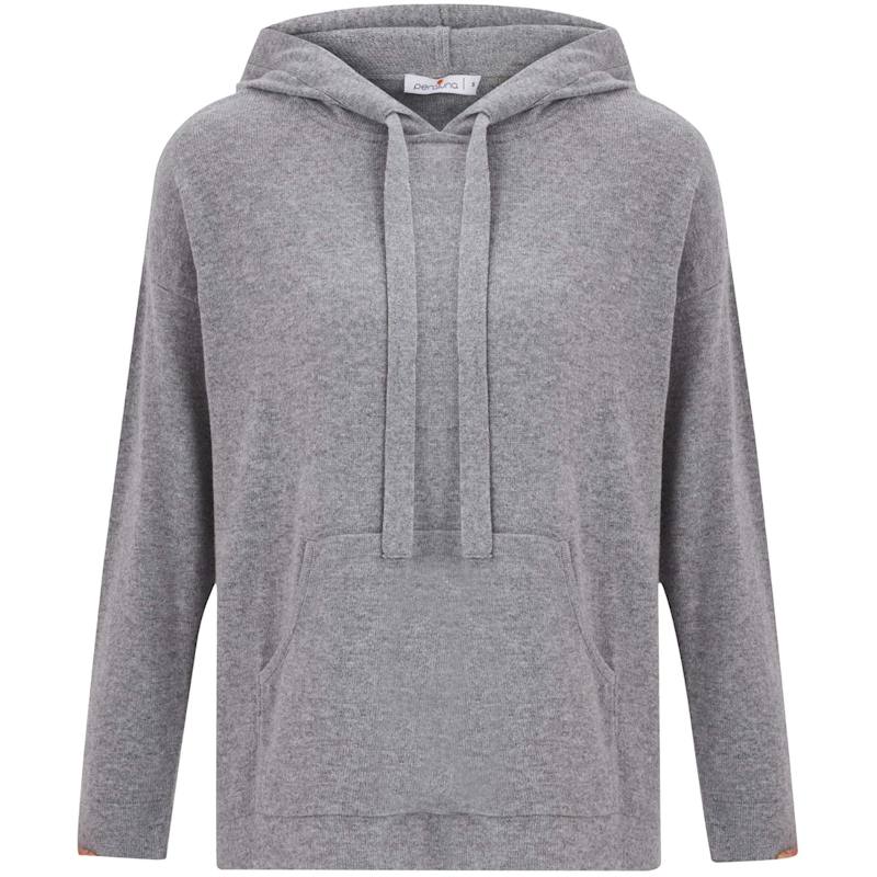 Thumbnail of Cashmere Blend Knit Hoodie Pullover Sweater - Grey Melange image